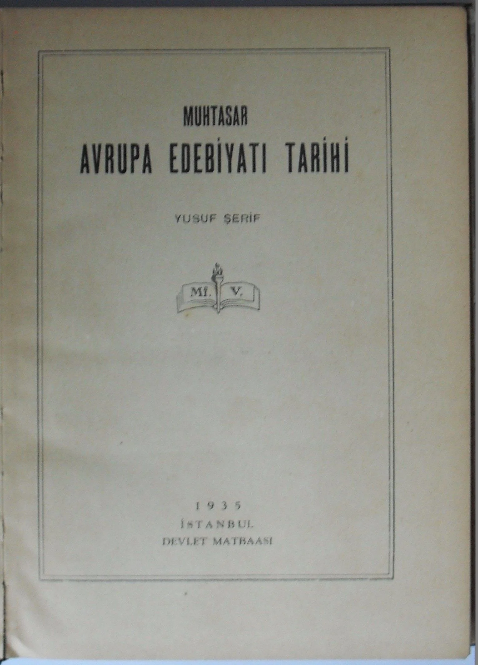 Muhtasar Avrupa Edebiyatı Tarihi (Kod:6-I-6)